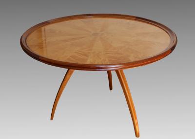 Art Deco pedestal table in sycamore France around 1950