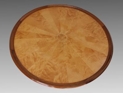 Art Deco pedestal table in sycamore France around 1950