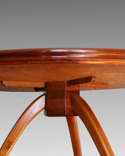 Art Deco pedestal table in sycamore France around 1950