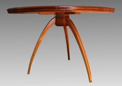 Art Deco pedestal table in sycamore France around 1950
