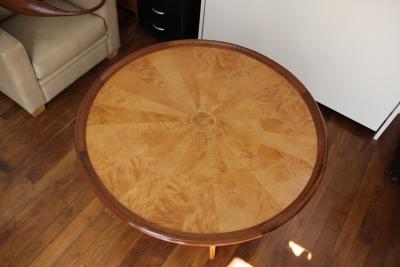 Art Deco pedestal table in sycamore France around 1950