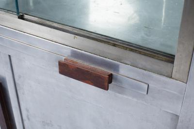 Art Deco period aluminum display cabinet