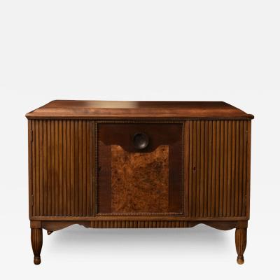 Art Deco period small credenza with fluted design