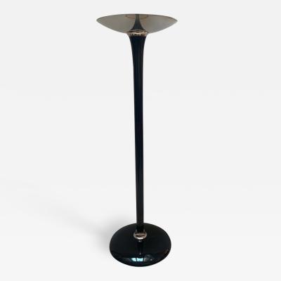 Art Deco style floor lamp Black Lacquer and Nickel