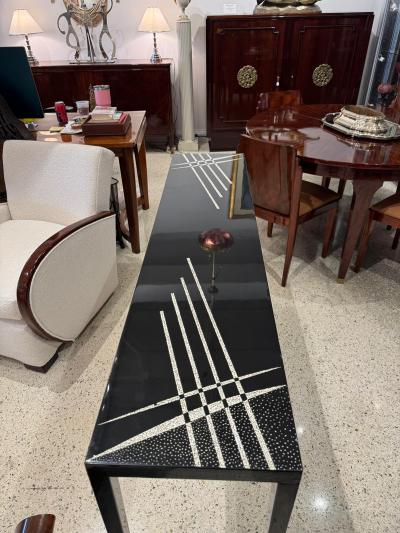 Art Deco style lacquered console table