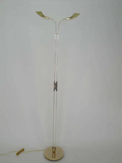Art Deco style lucite and brass floor lamp