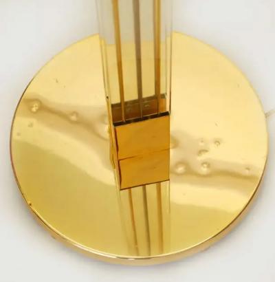 Art Deco style lucite and brass floor lamp