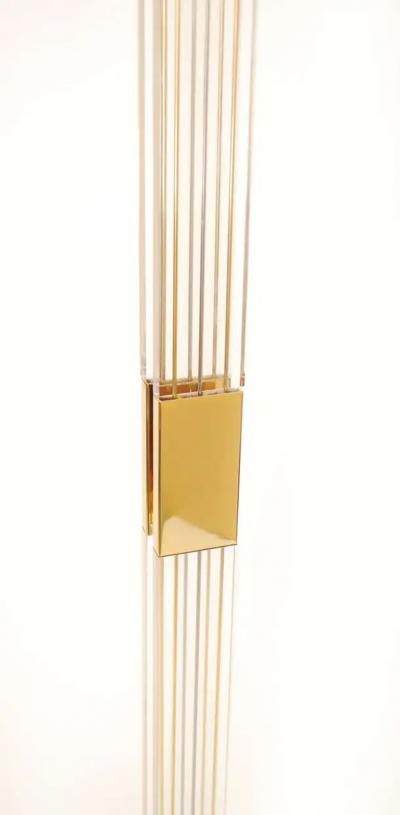 Art Deco style lucite and brass floor lamp