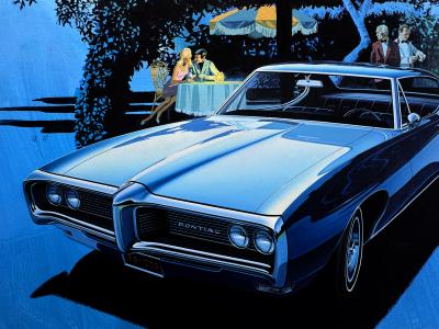Art Fitzpatrick LeMans Pontiac Wide Track Advertising Artwork Photorealism Precusor