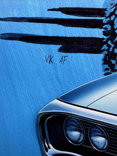 Art Fitzpatrick LeMans Pontiac Wide Track Advertising Artwork Photorealism Precusor