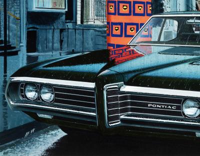 Art Fitzpatrick Love on a Rainy Afternoon Pontiac Bonneville Illustration Art