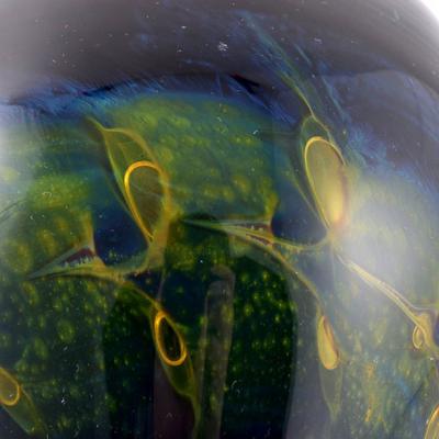 Art Glass Paperweight Vase Mid Century