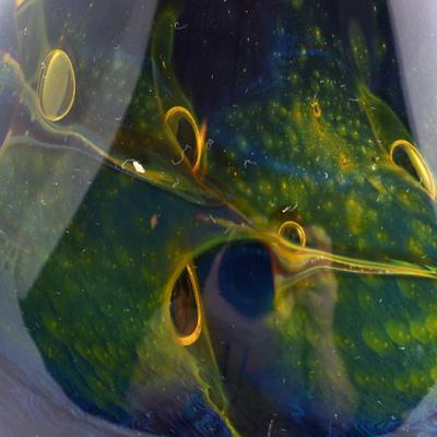 Art Glass Paperweight Vase Mid Century