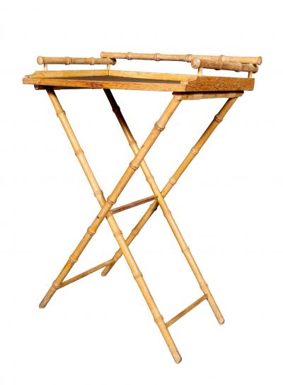 Art Moderne Cerused Oak Folding Tray Table