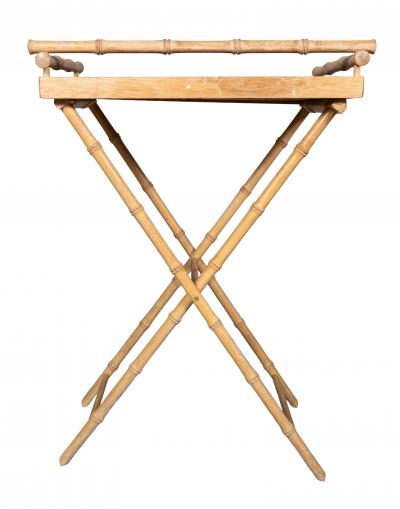 Art Moderne Cerused Oak Folding Tray Table