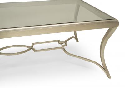 Art Moderne Style Bronze and Glass Coffee Table