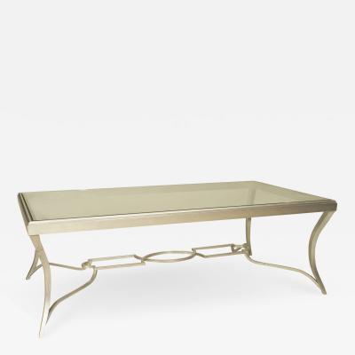 Art Moderne Style Bronze and Glass Coffee Table