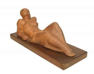 Art Moderne Terra Cotta Nude Lady