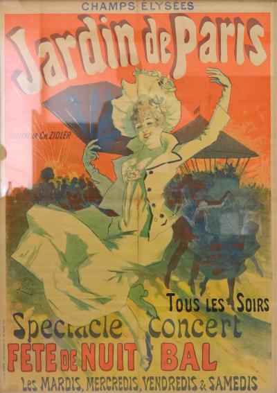 Art Nouveau Advertising Poster for the ball JARIN DE PARIS at the Champs lys es