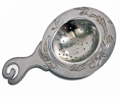 Art Nouveau Aesthetic Sterling Tea Strainer C 1890
