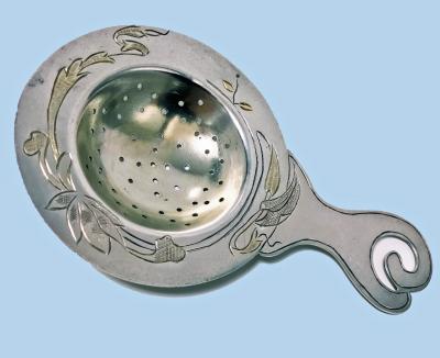 Art Nouveau Aesthetic Sterling Tea Strainer C 1890