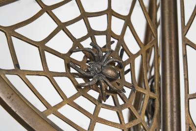 Art Nouveau Brass Ceiling Lamp with Glass Shades Europe 1900s