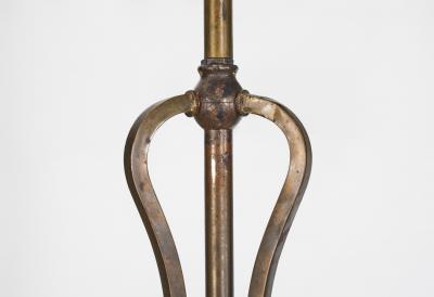 Art Nouveau Brass Ceiling Lamp with Glass Shades Europe 1900s