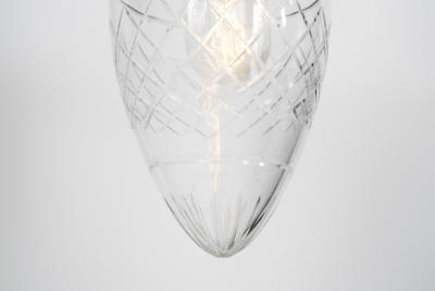 Art Nouveau Brass Ceiling Lamp with Glass Shades Europe 1900s