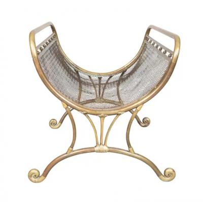Art Nouveau Brass Fireplace Log Holder