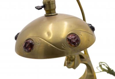 Art Nouveau Brass Table Lamp