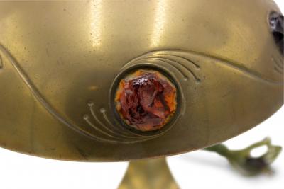 Art Nouveau Brass Table Lamp