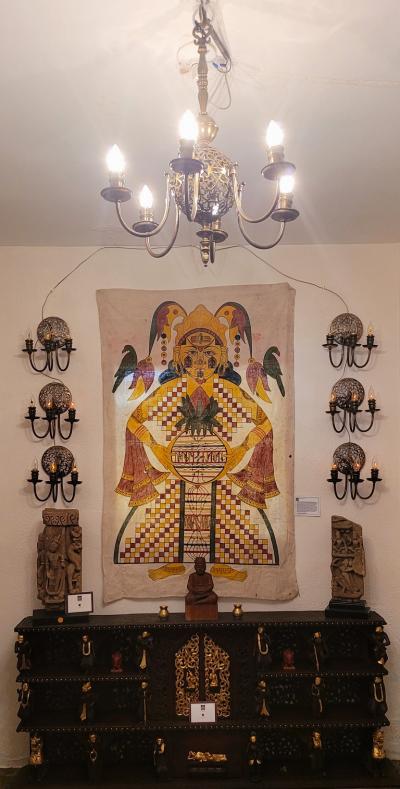 Art Nouveau Bronze Chandelier Wall Light Set