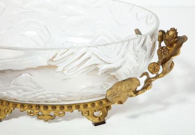 Art Nouveau Bronze Mounted Crystal Bowl