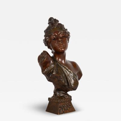 Art Nouveau Bust of Thais Emmanuel Villanis