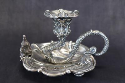 Art Nouveau Candle Holder in 800 Sterlign Silver by Wilhelm Binder