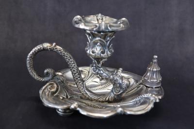 Art Nouveau Candle Holder in 800 Sterlign Silver by Wilhelm Binder