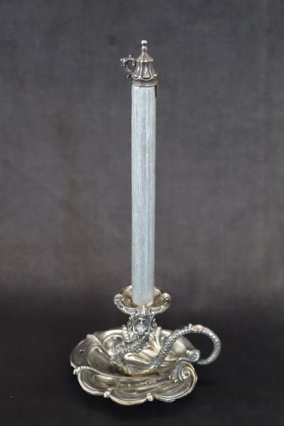 Art Nouveau Candle Holder in 800 Sterlign Silver by Wilhelm Binder
