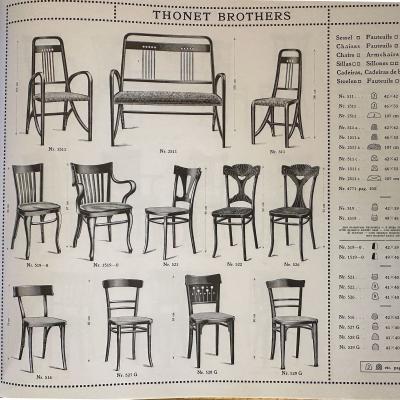Art Nouveau Chairs Model 511 and 1511 by Brothers Thonet Vienna