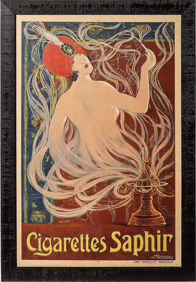 Art Nouveau Cigarettes Saphir Advertisement Poster