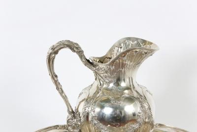 Art Nouveau French Tetard Sterling Wash Basin Jug