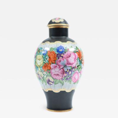 Art Nouveau German Porcelain Decorative Lidded Piece Vase 