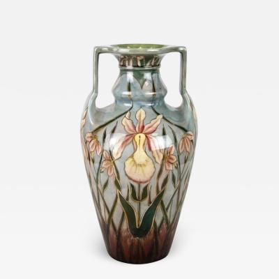 Art Nouveau Majolica Vase by Gerbing Stephan Bohemia circa 1910