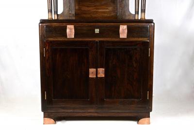 Art Nouveau Oak Cabinet Buffet Credenza With Copper Elements Austria ca 1910