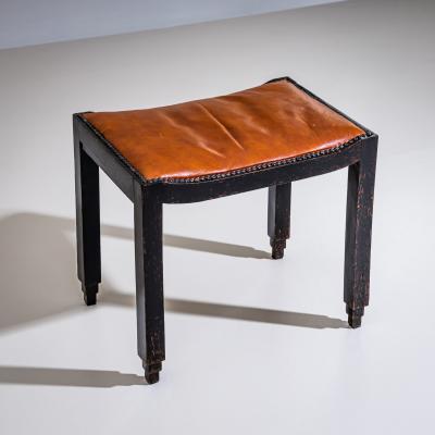 Art Nouveau Piano Stool with Leather Seat early 20th Century