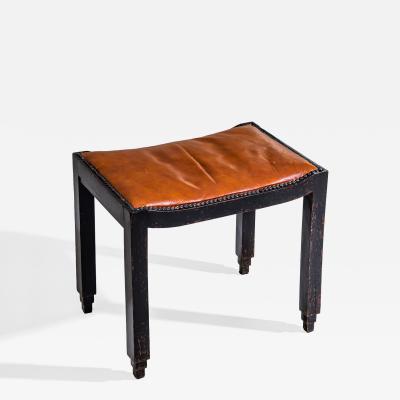 Art Nouveau Piano Stool with Leather Seat early 20th Century