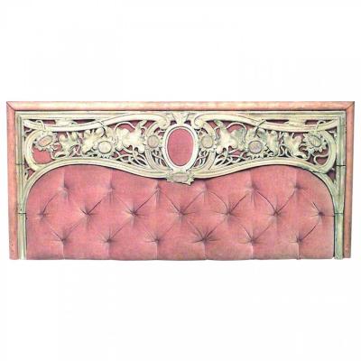 Art Nouveau Pink Velvet Wall Panel
