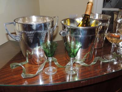 Art Nouveau Repousse Silver Champagne Bucket