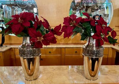 Art Nouveau Silver Pair of Urns