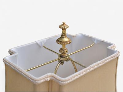 Art Nouveau Style Bronze Ebony Linen Table Lamps France 1920s