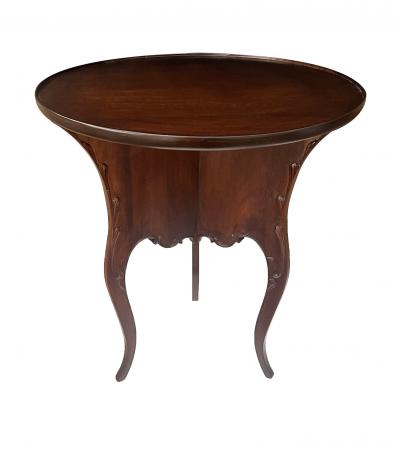 Art Nouveau Style Mahogany Circular Side Drinks Table